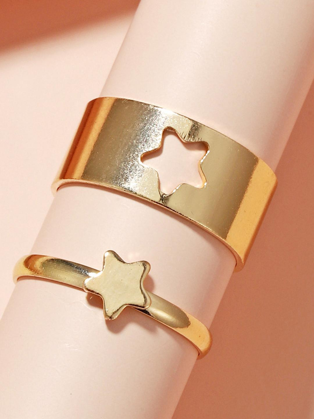 DressBerry Golden Star Couple Matching Wrap Finger Ring