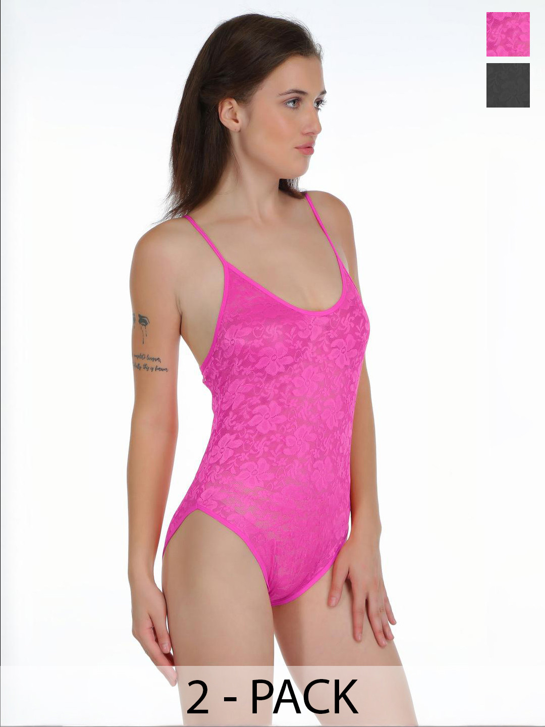 Women Pink,Black Net Lace Baby Doll Hot Nighties Honeymoon Dress Newly Married Couples