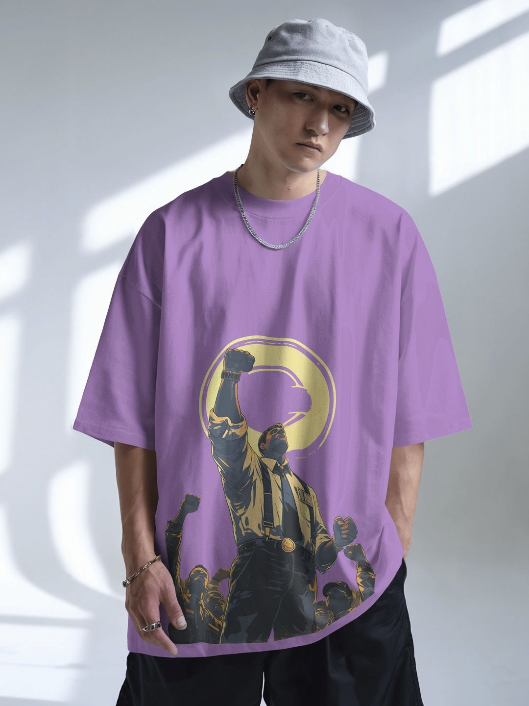 SENO TEX Graphic Printed Oversized Cotton T-shirt