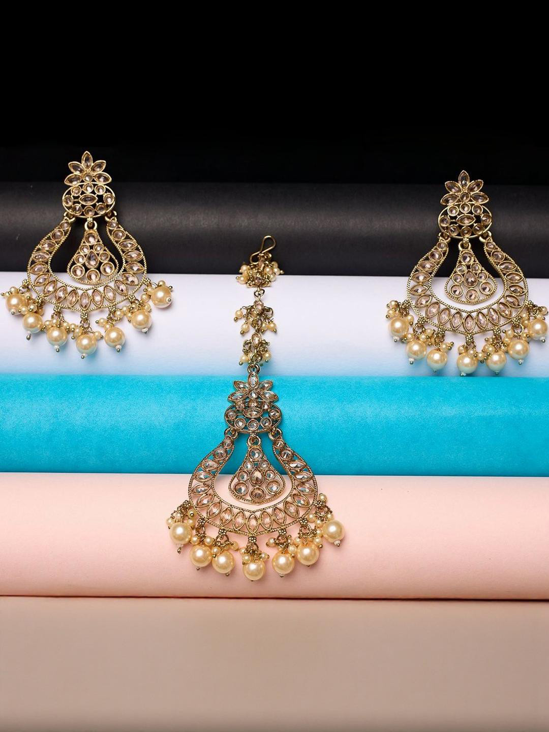 R A Enterprises Gold-Toned Alloy Gold-Plated Jewellery Set