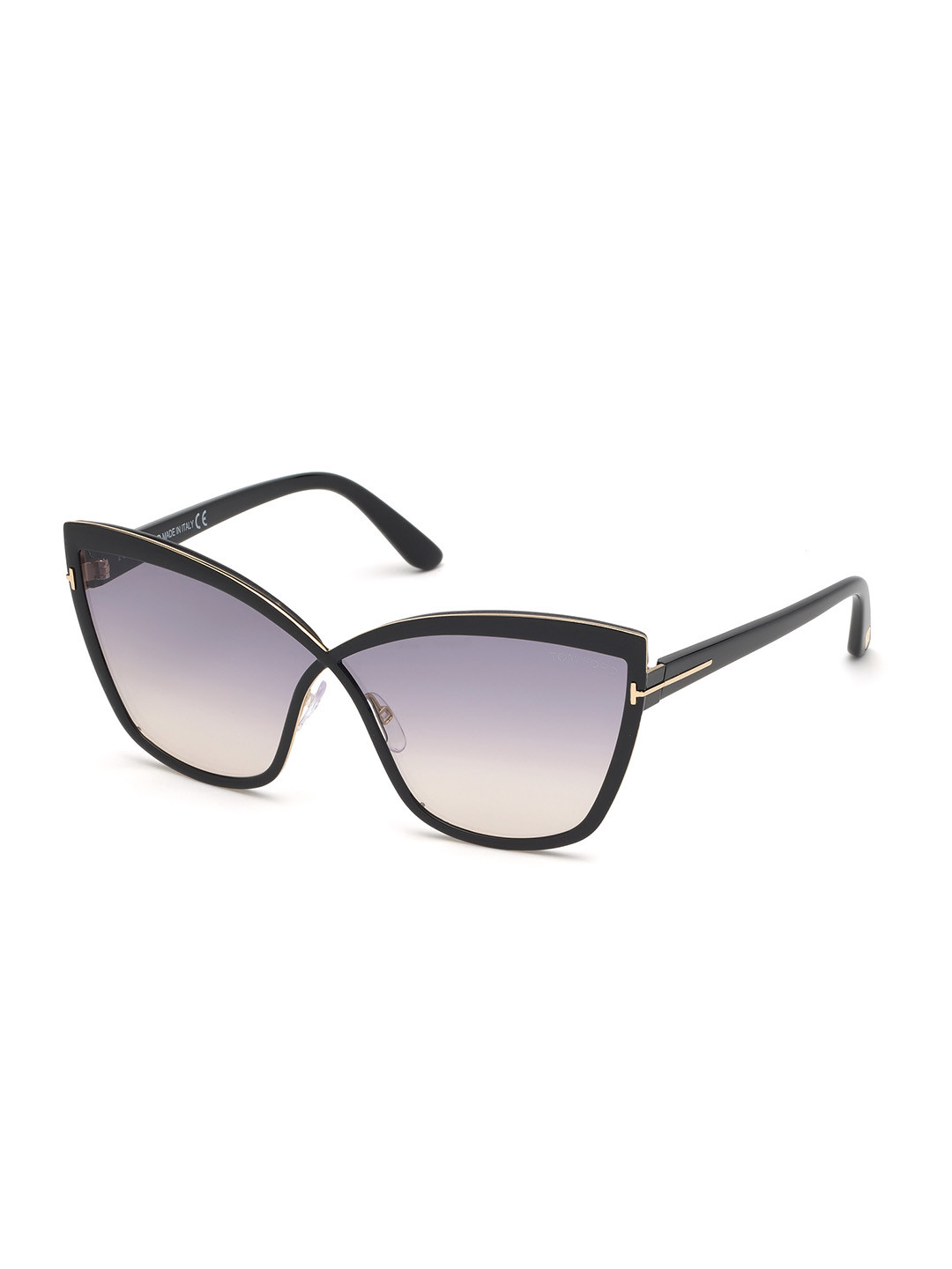 Tom Ford Women Grey Lens & Black Butterfly Sunglasses with