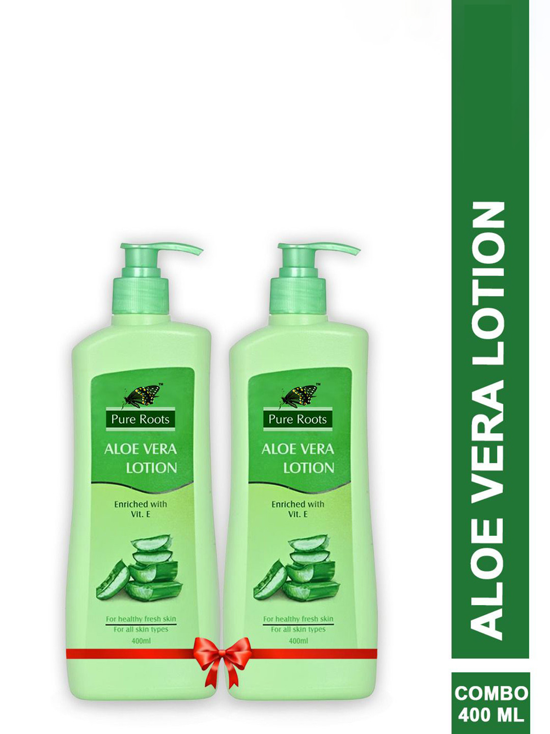 pure roots Set Of 2 Aloe Vera Lotion With Vitamin E - 400 ml Each