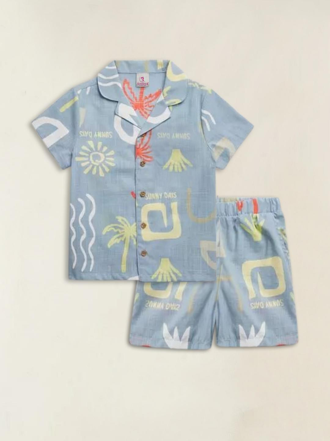 IRSIA Girls Cottan Suraj Printed Shirt with Shorts