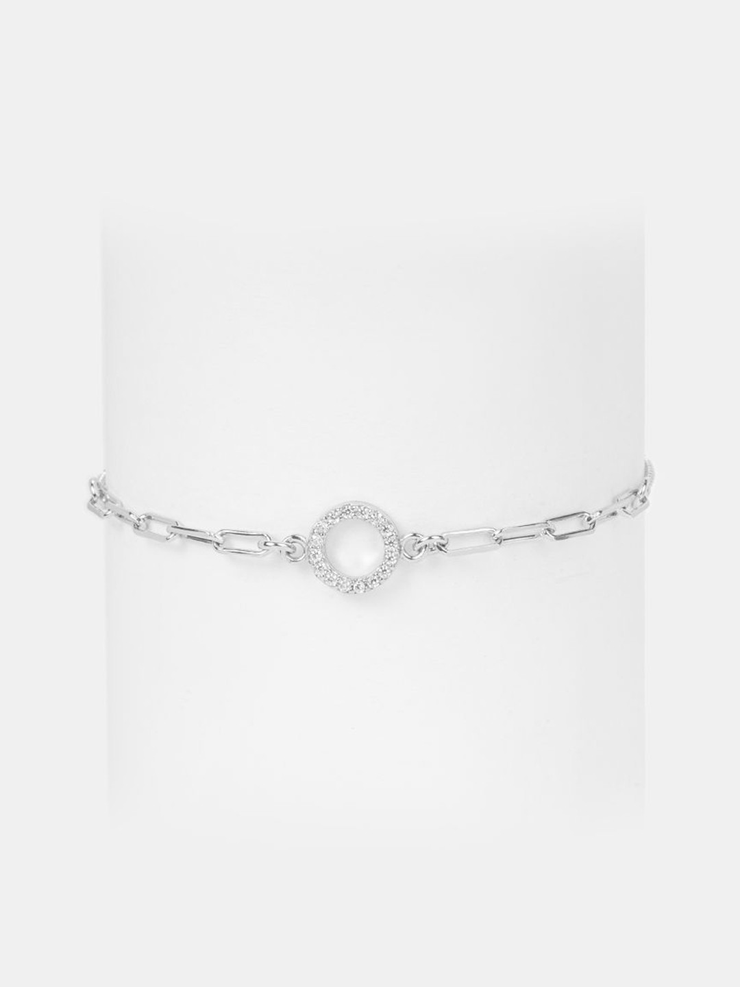 SHAYA Full Circle 925 Sterling Silver Cubic Zirconia Link Bracelet
