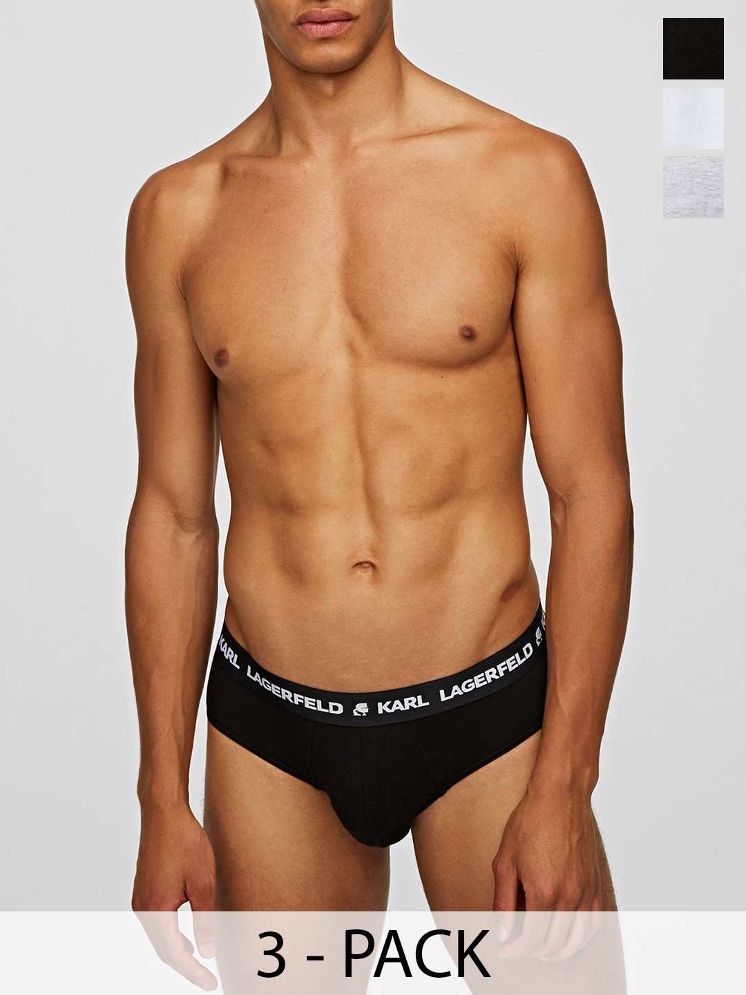 Karl Lagerfeld Pack Of 3 Cotton Mid-Rise Basic Briefs