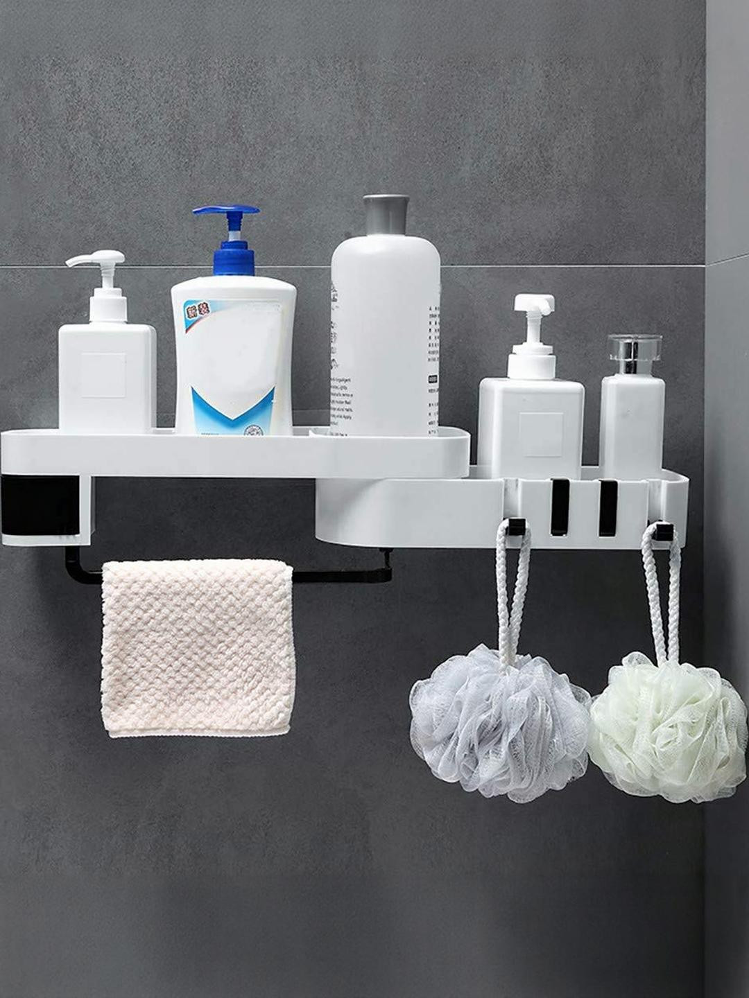 TAGVE White Solid Plastic Bath Accessories Set