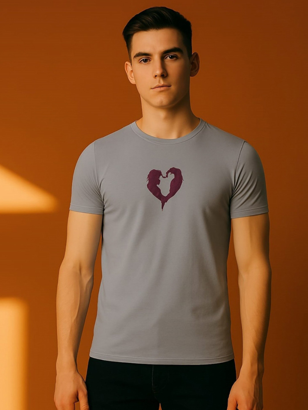 RHINO CULT Graphic Printed Round Neck Short Sleeves Cotton T-Shirt