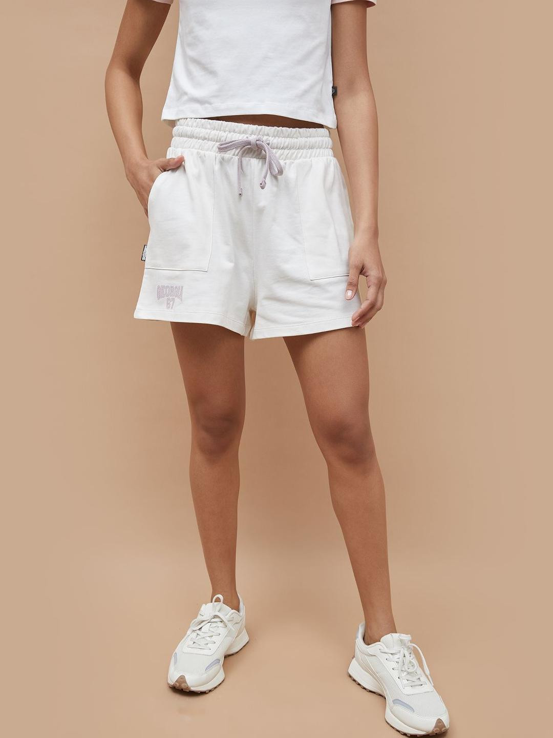 Kappa Women Printed Mid-Rise Loose Fit Sports Shorts