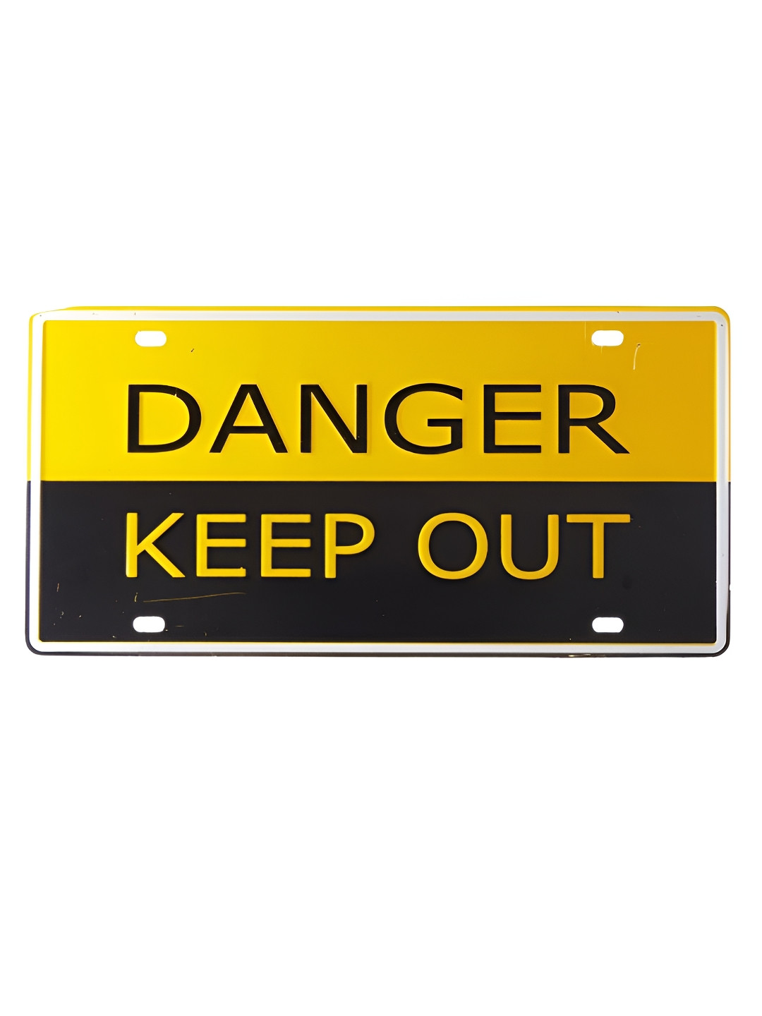 eazy wagon Yellow & Black Danger Keep Out Metal Wall Plates
