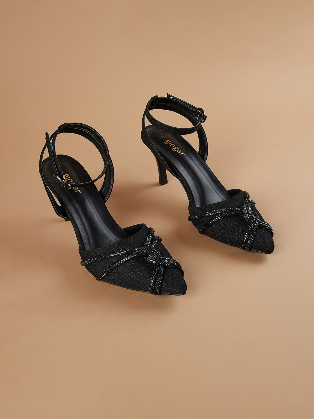 Ginger by Lifestyle Women Western Embellished Slim Heeled Sandals