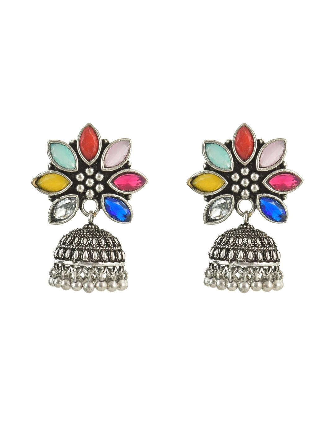 Rozy Styles Silver-Plated Brass Crystals Studs
