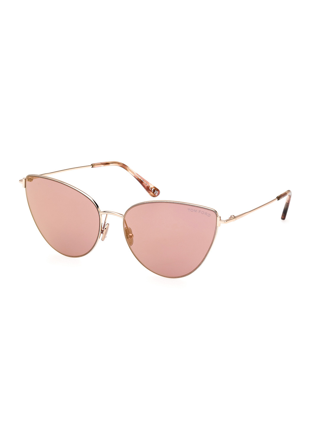 Tom Ford Women Grey Lens & Rose Gold-Toned Cateye Sunglasses FT1005 62 28Z-Grey