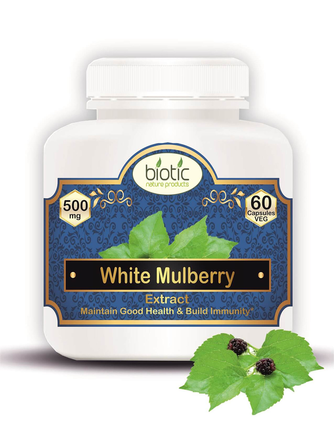Biotic Mulberry Leaf Capsules 500 mg  60 - Nos
