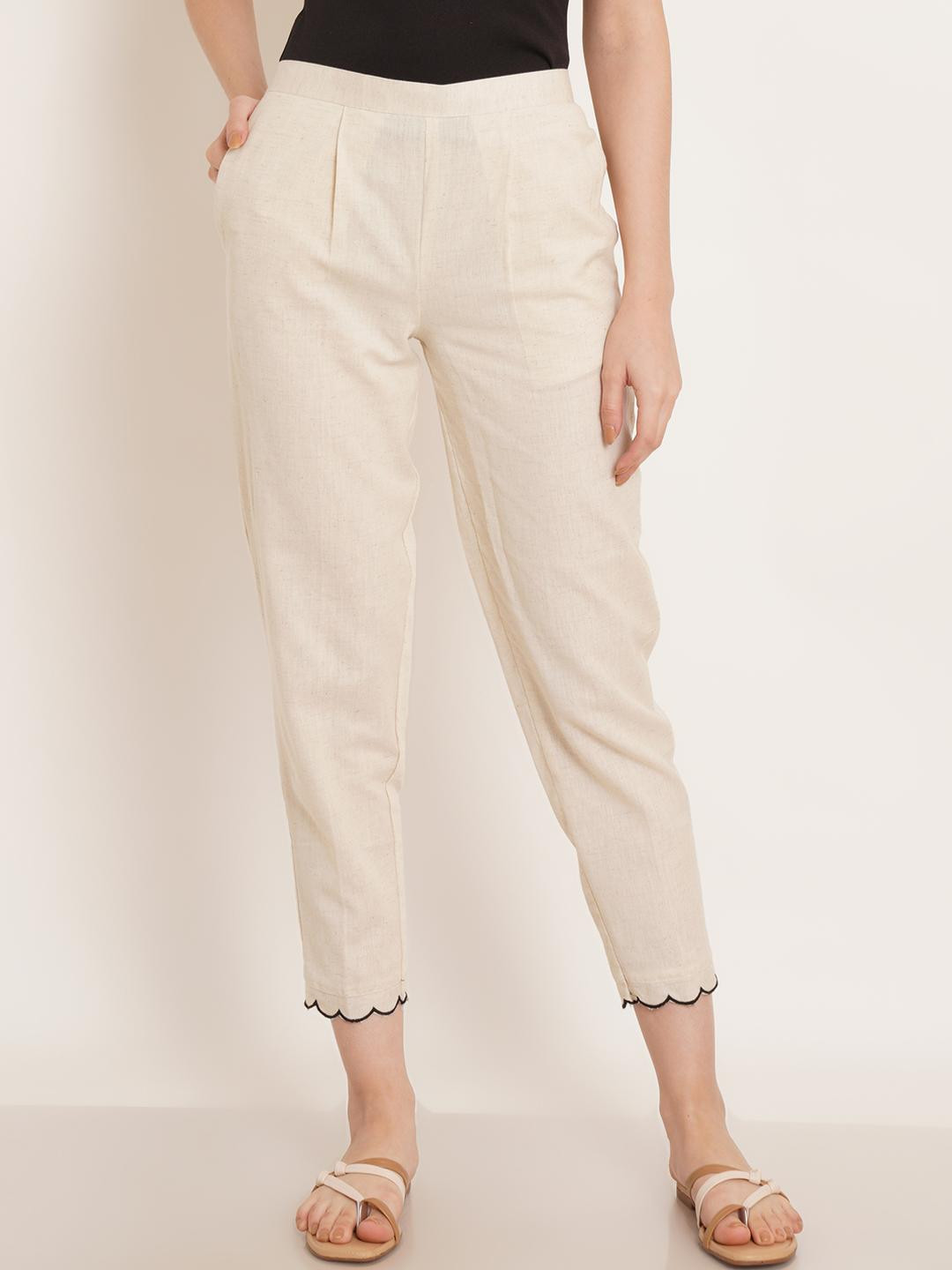 Diktmark  Womens Pure Cotton Off white  Pyajama