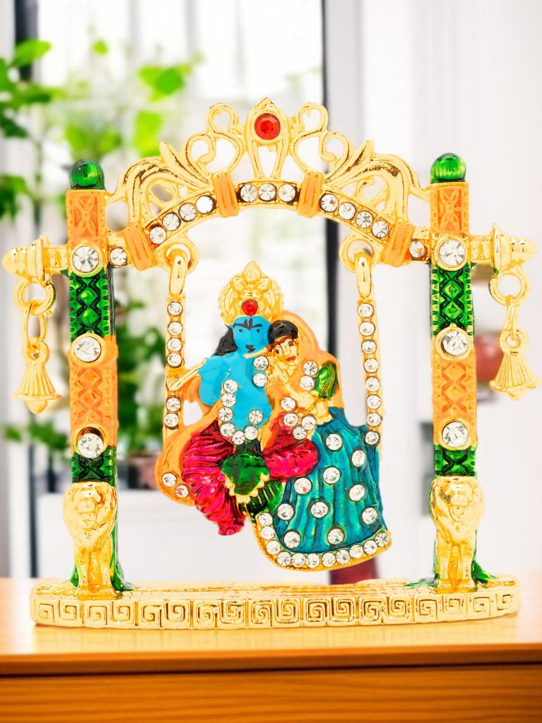 Kulin Multicoloured Radha Krishna on Jhula Idol  Showpiece