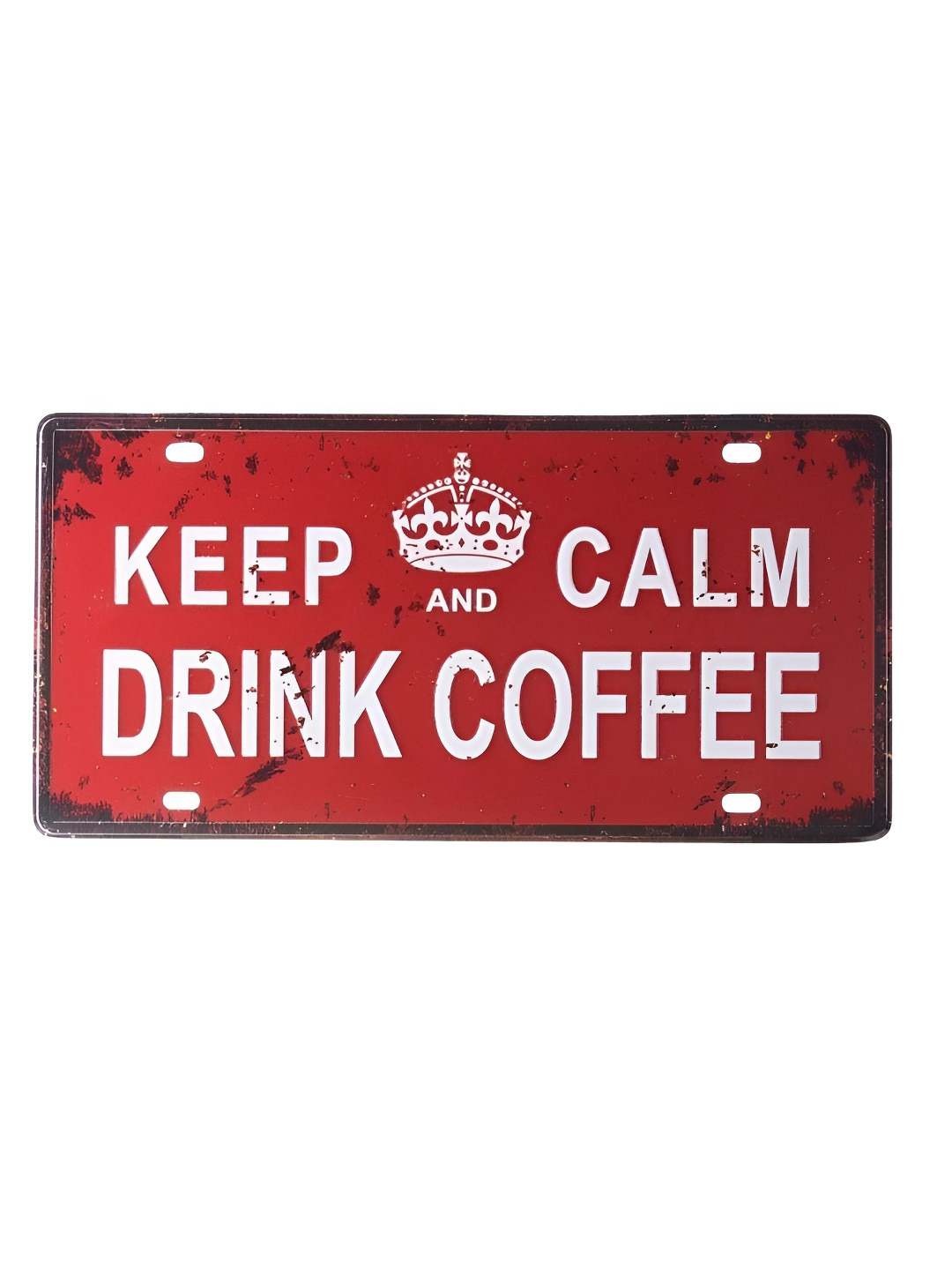 eazy wagon Red & White Keep Calm And Drink Coffee Printed Wall Decor
