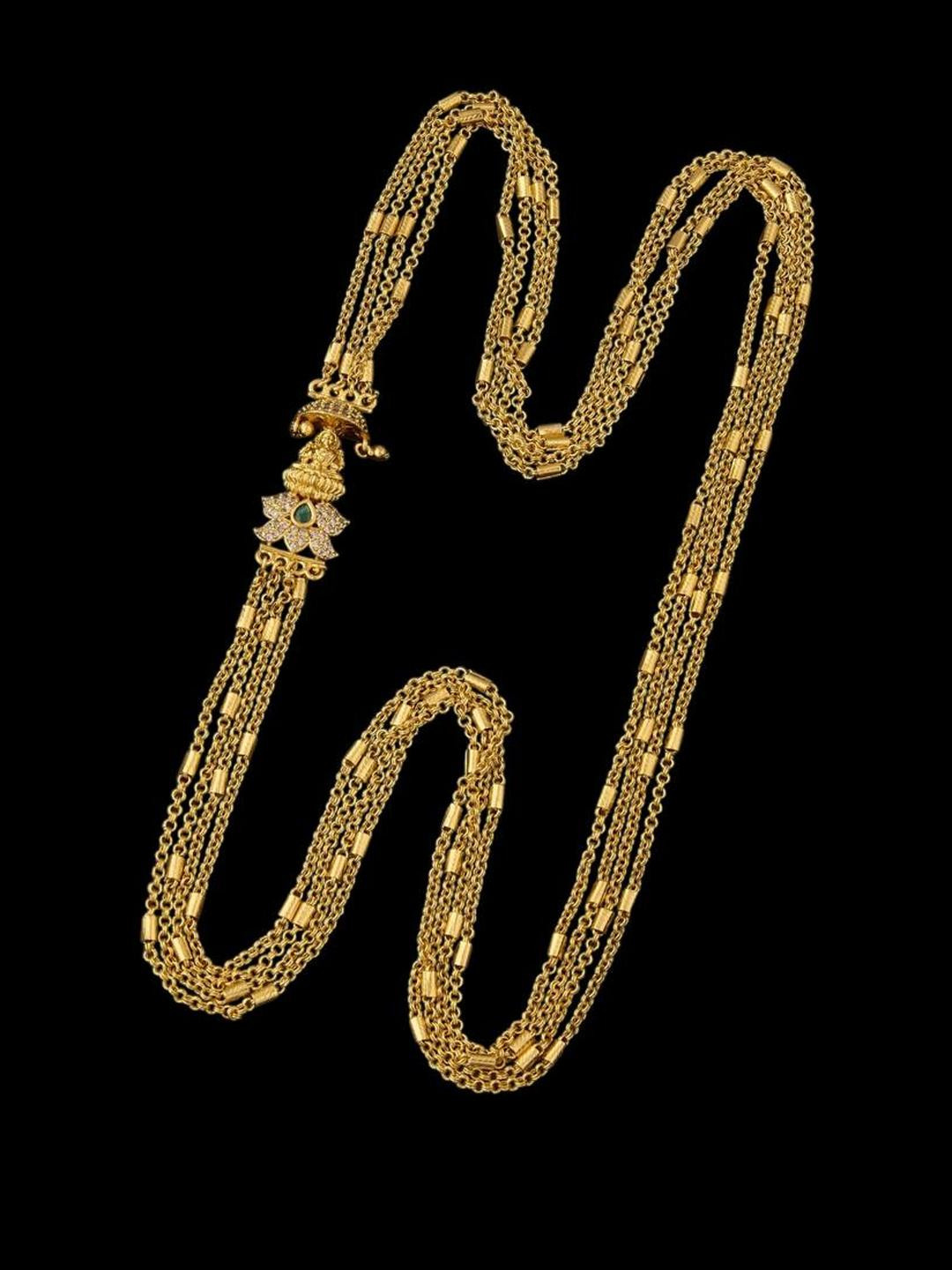 SAT KAIVAL FASHION Gold-Plated Artificial Stone Studded Necklace