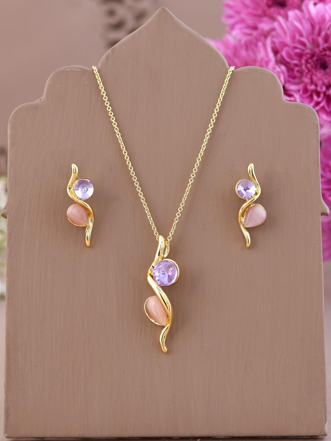 Richlook Stainless Steel Gemstone Stones Studded Jewelry Set