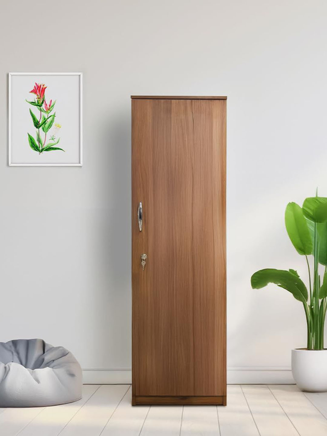 Kik Brown Brown Optima Leon Teak Termite Resistant 4 Shelves Wardrobe