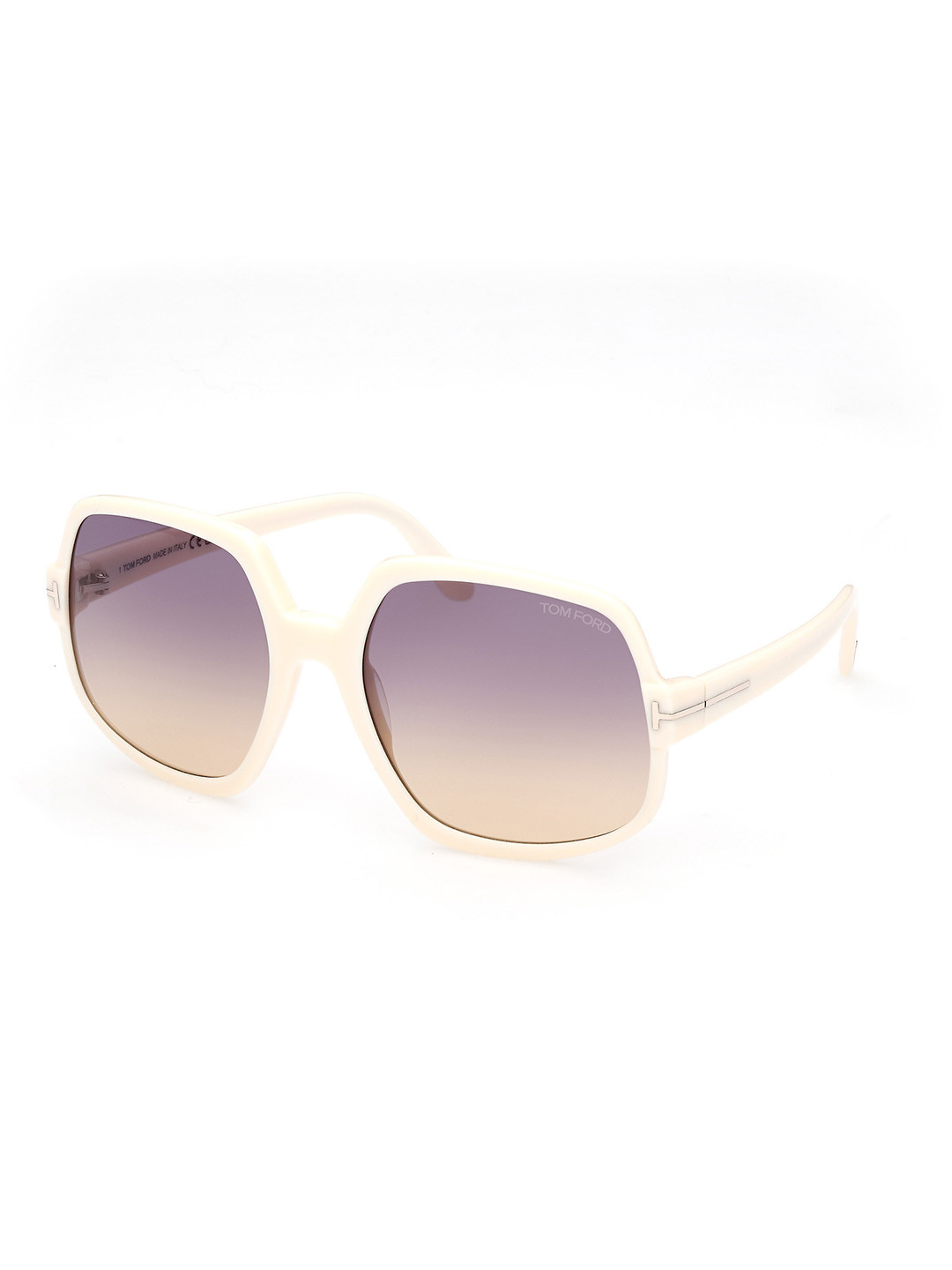 Tom Ford Women Purple Lens & White Browline Sunglasses With UV Protected Lens