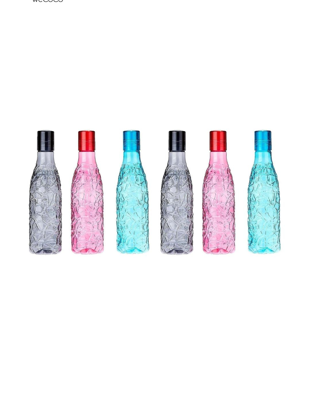 WeCoCo Multicoloured Set of 6 Plastic Solid Water Bottle