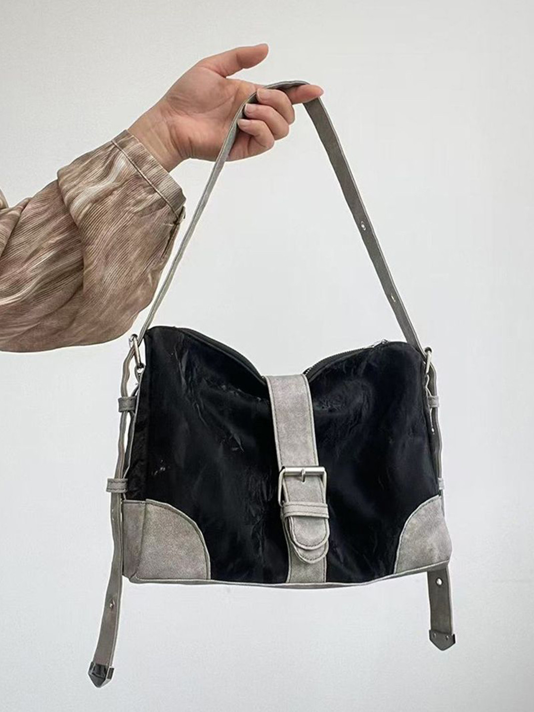 StyleCast x Revolte Women Textured Structured Water Resistance One Handle Sling Bag