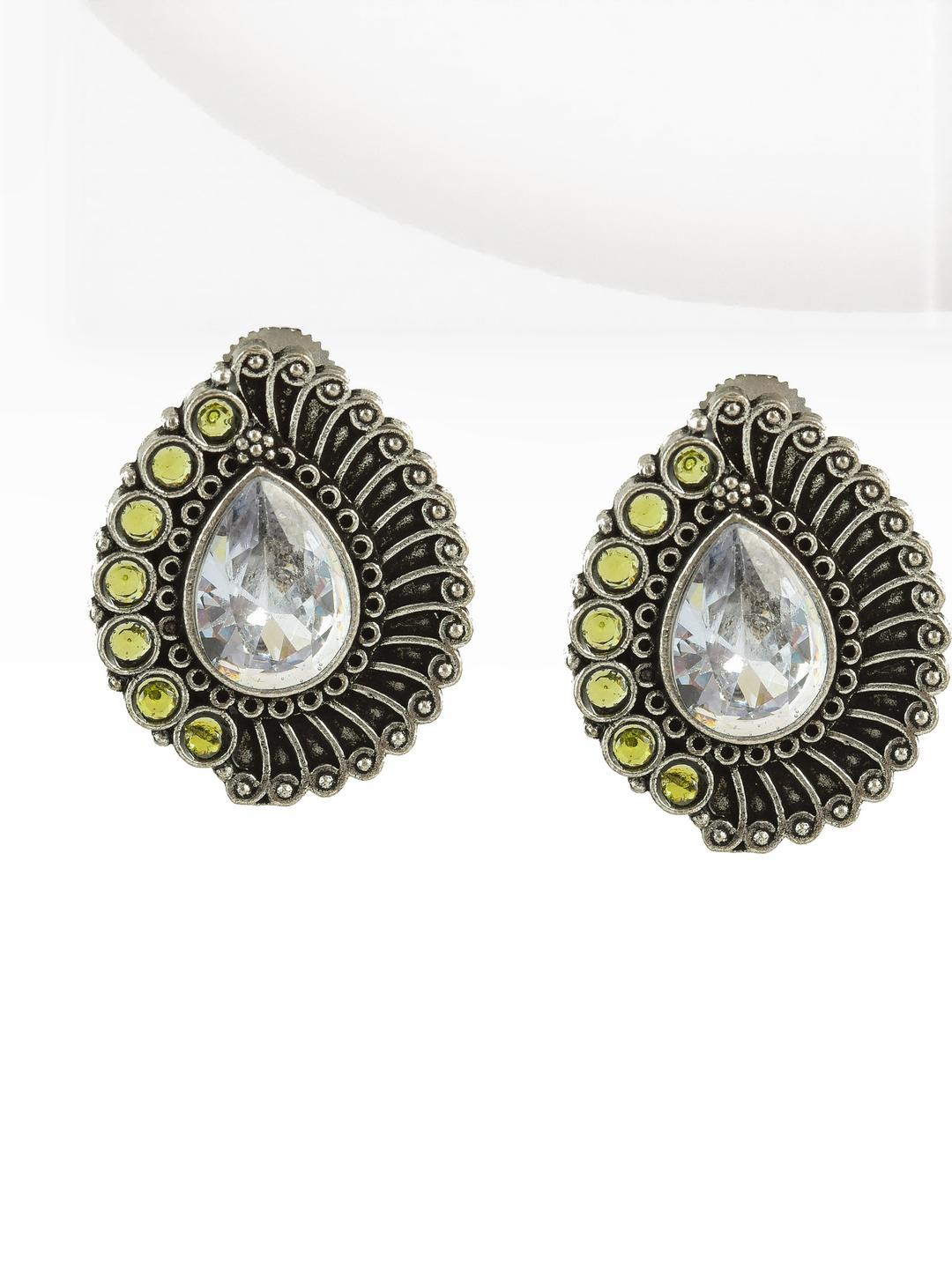 Rozy Styles Silver-Plated Brass Crystals Studs