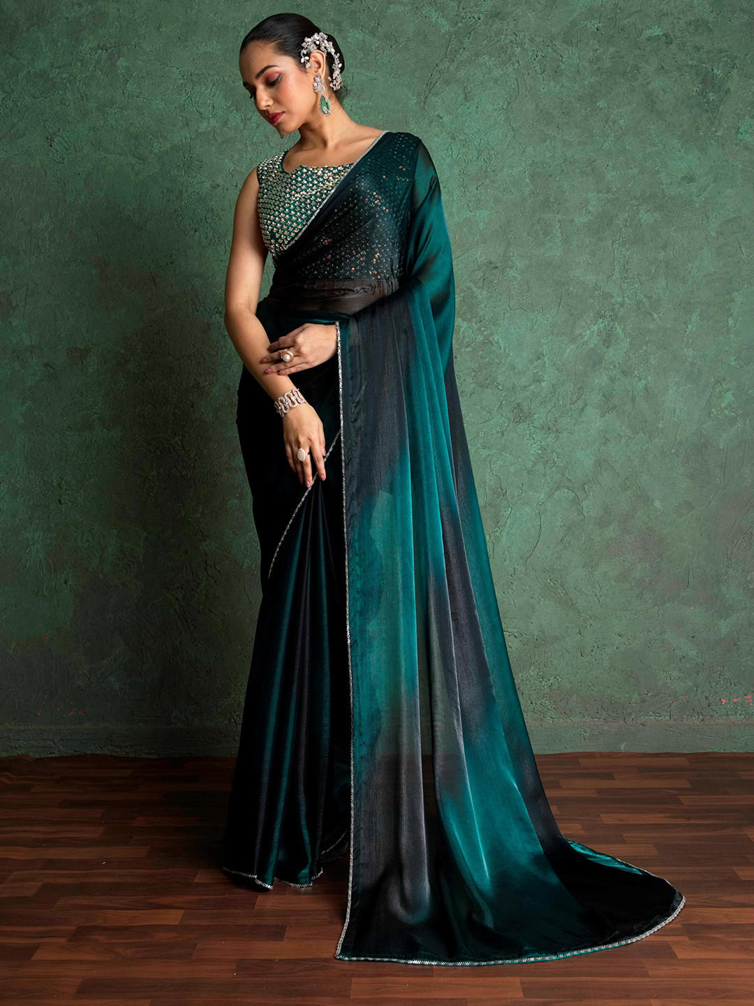 Sedora Couture Beads and Stones Border Saree