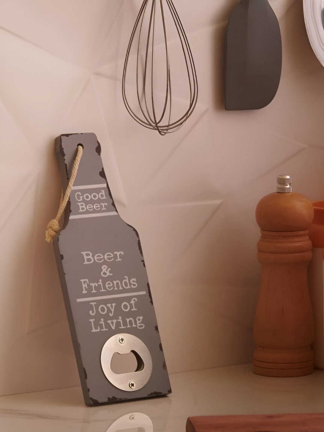 eazy wagon Grey & Brown Beer & Friends Printed Bottle Opener