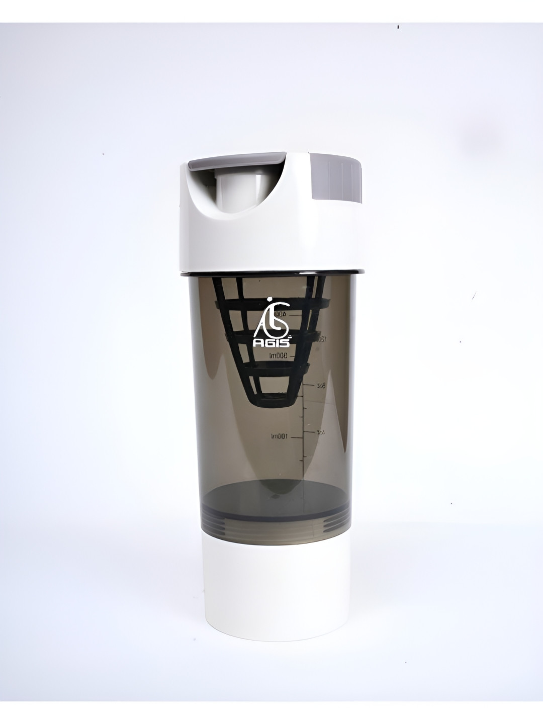 AGIS White & Black Printed Protein Shaker-600 ML