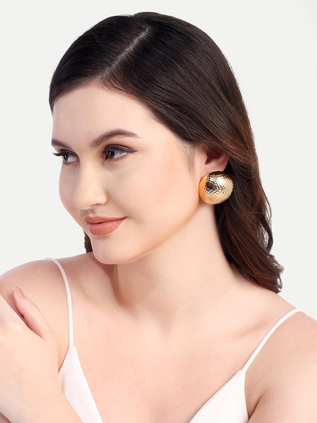 CROWN NINE Gold-Plated Copper NA Studs