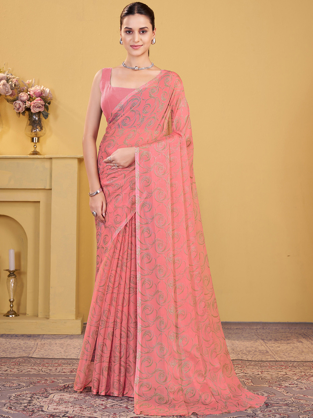 Garden Vareli Pure Chiffon Printed Saree