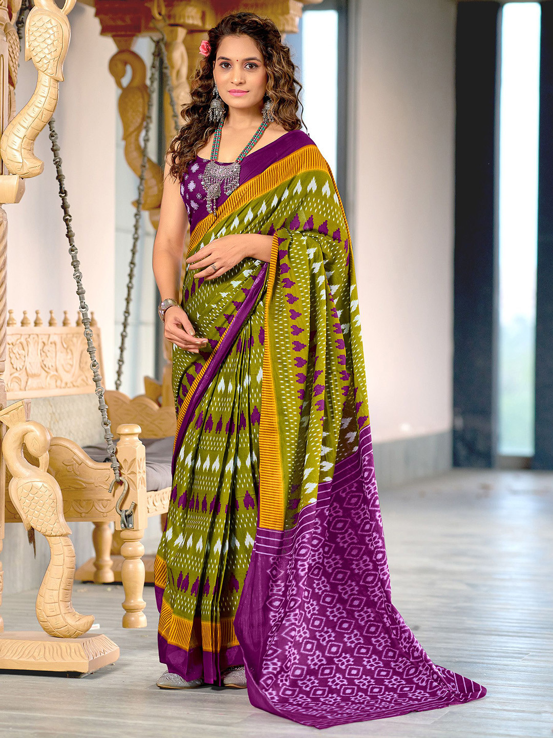 Mitera Printed Pure Cotton Block Print Saree