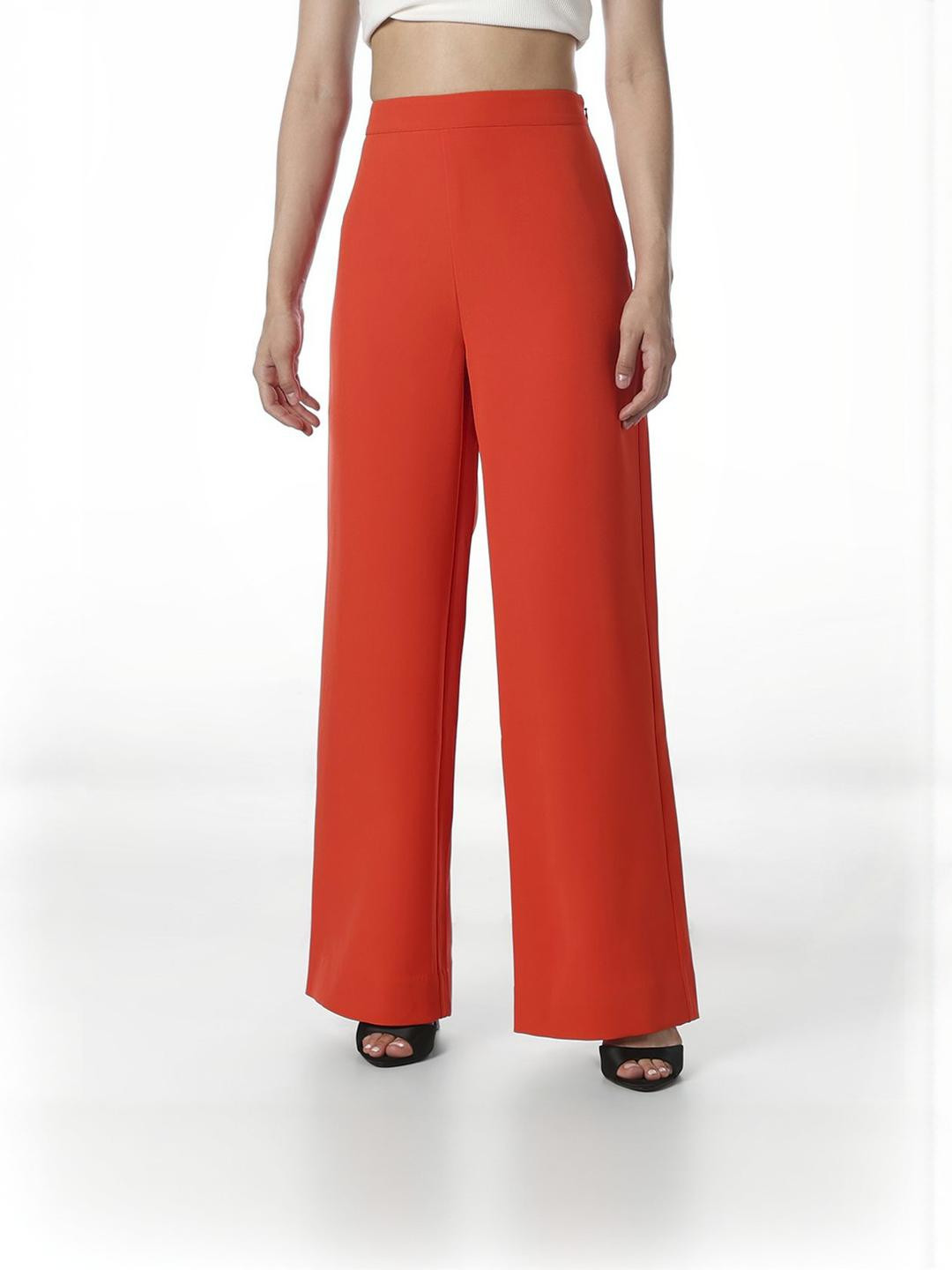 ONLY Women Straight Fit High-Rise Trousers