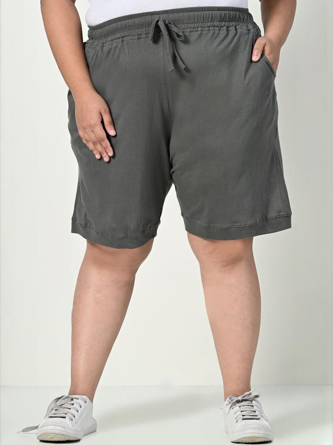 ALIZA Women Plus Size Loose Fit Knee Length Bermuda Shorts