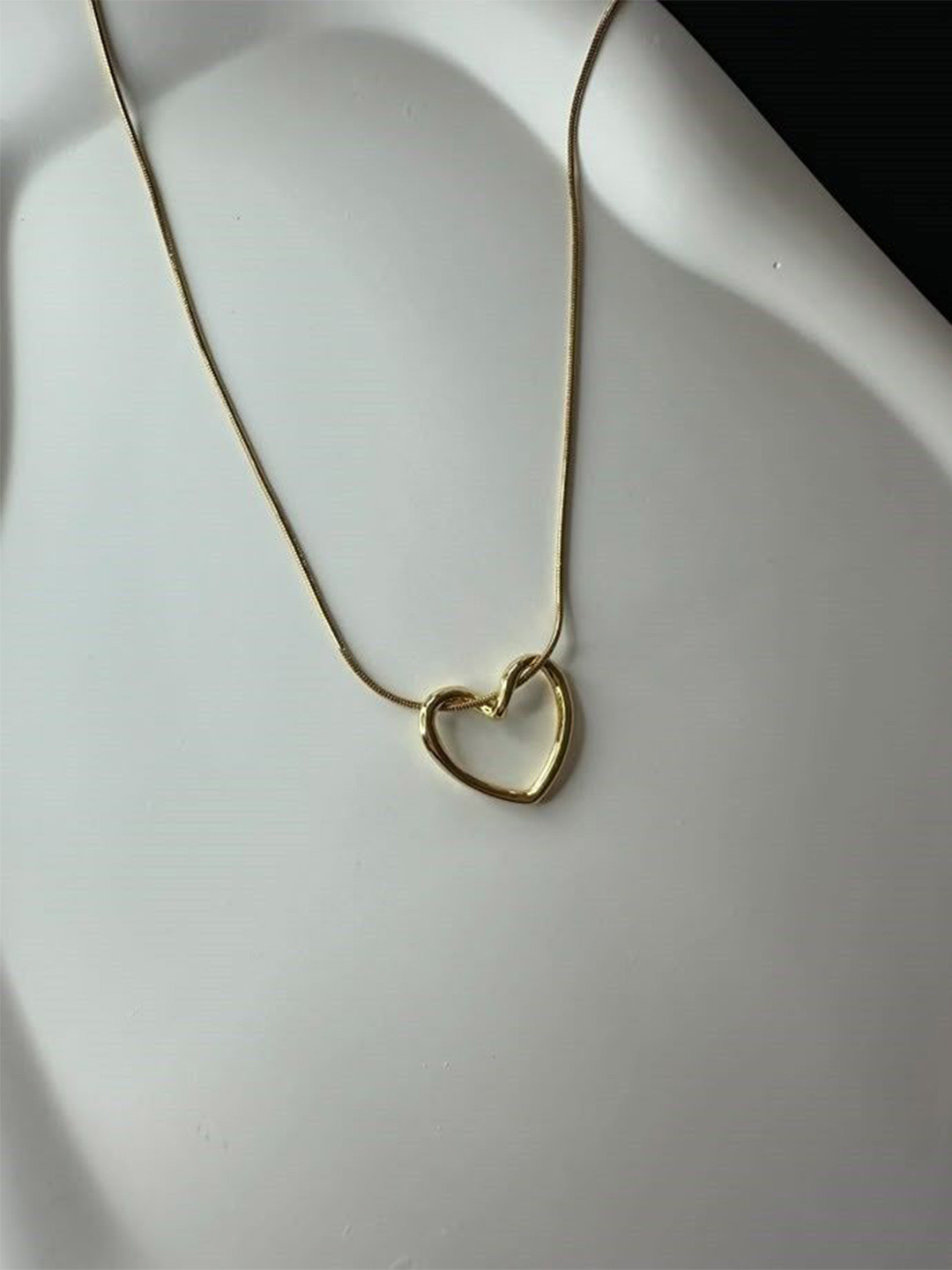 DHARM JEWELS Gold-Plated Heart Shaped pendent With Chain