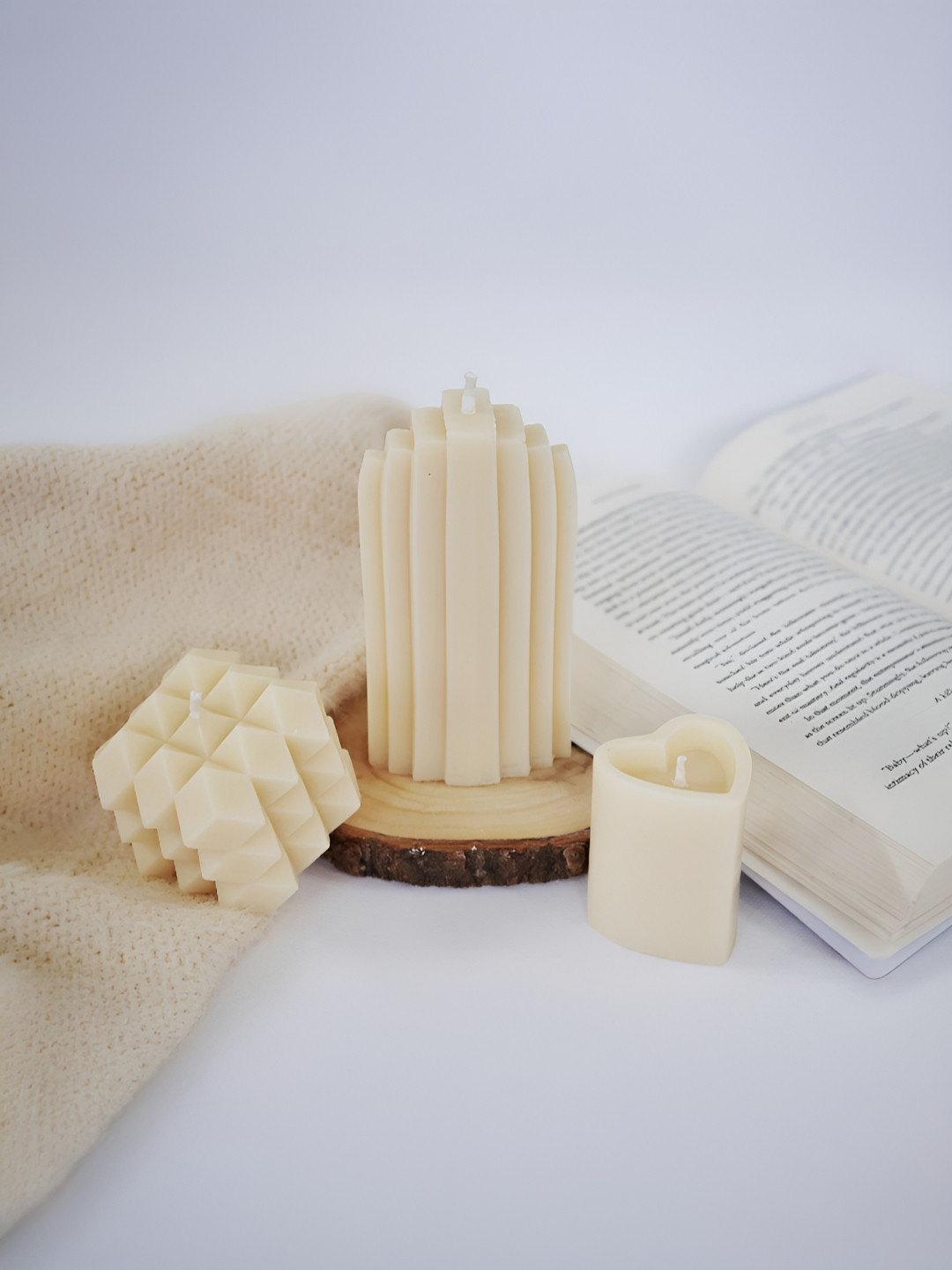 ENCEBIENCE 3 Pcs Aesthetic Candles - Cafe Mocha