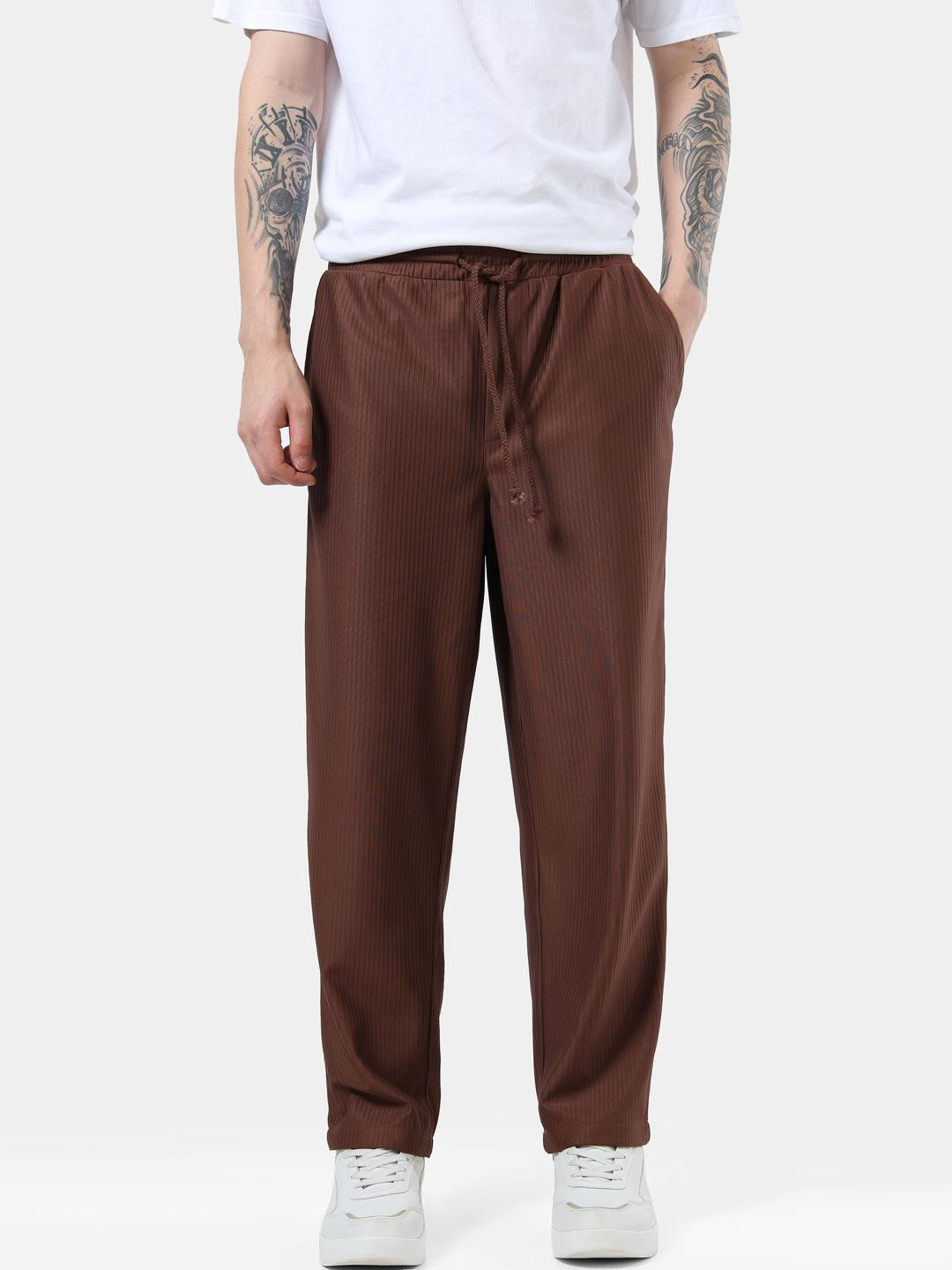 StitchX Men's Textured Knit Trouser Bronze