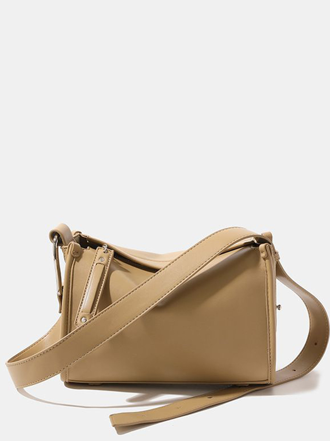 CORSICA Khaki Small Structured Sling Bag With Zip Detail