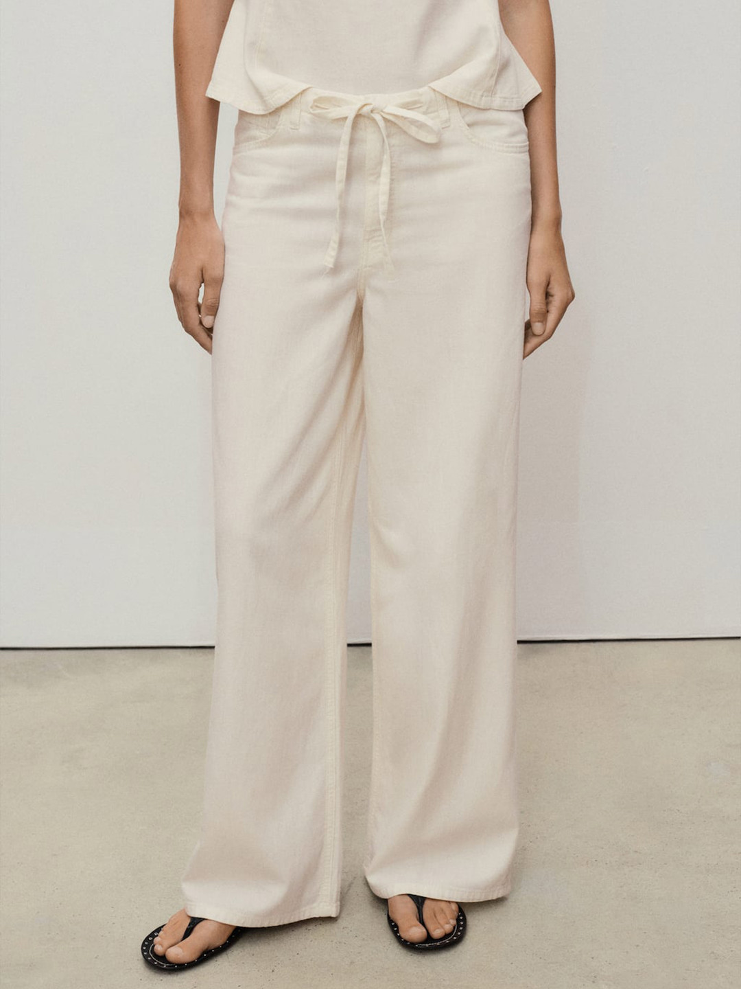 MANGO Women Wide Leg Trousers