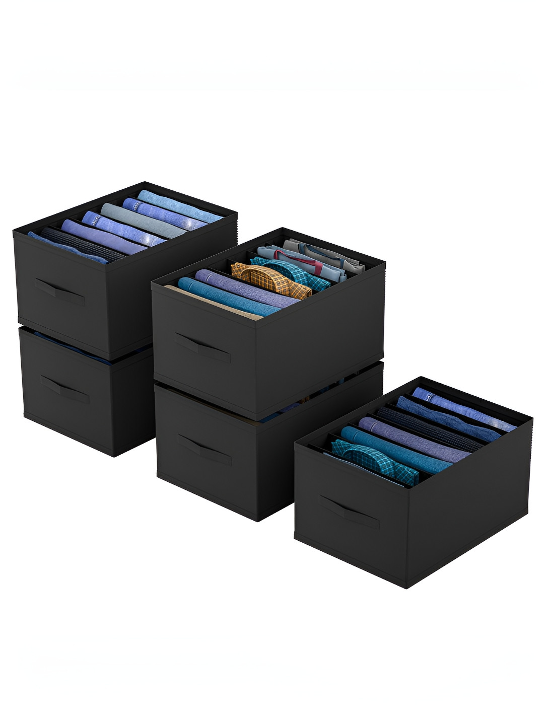 Myntra Elegant Homes Black 5 Pieces 7 Grid Folding Multi-Utility Organisers