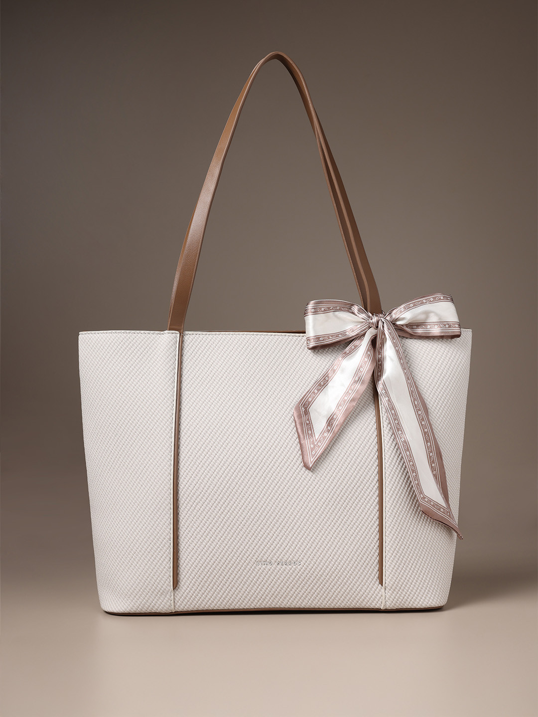 Lino Perros Avril Grace Textured Shopper Tote Bag With Bow Detail
