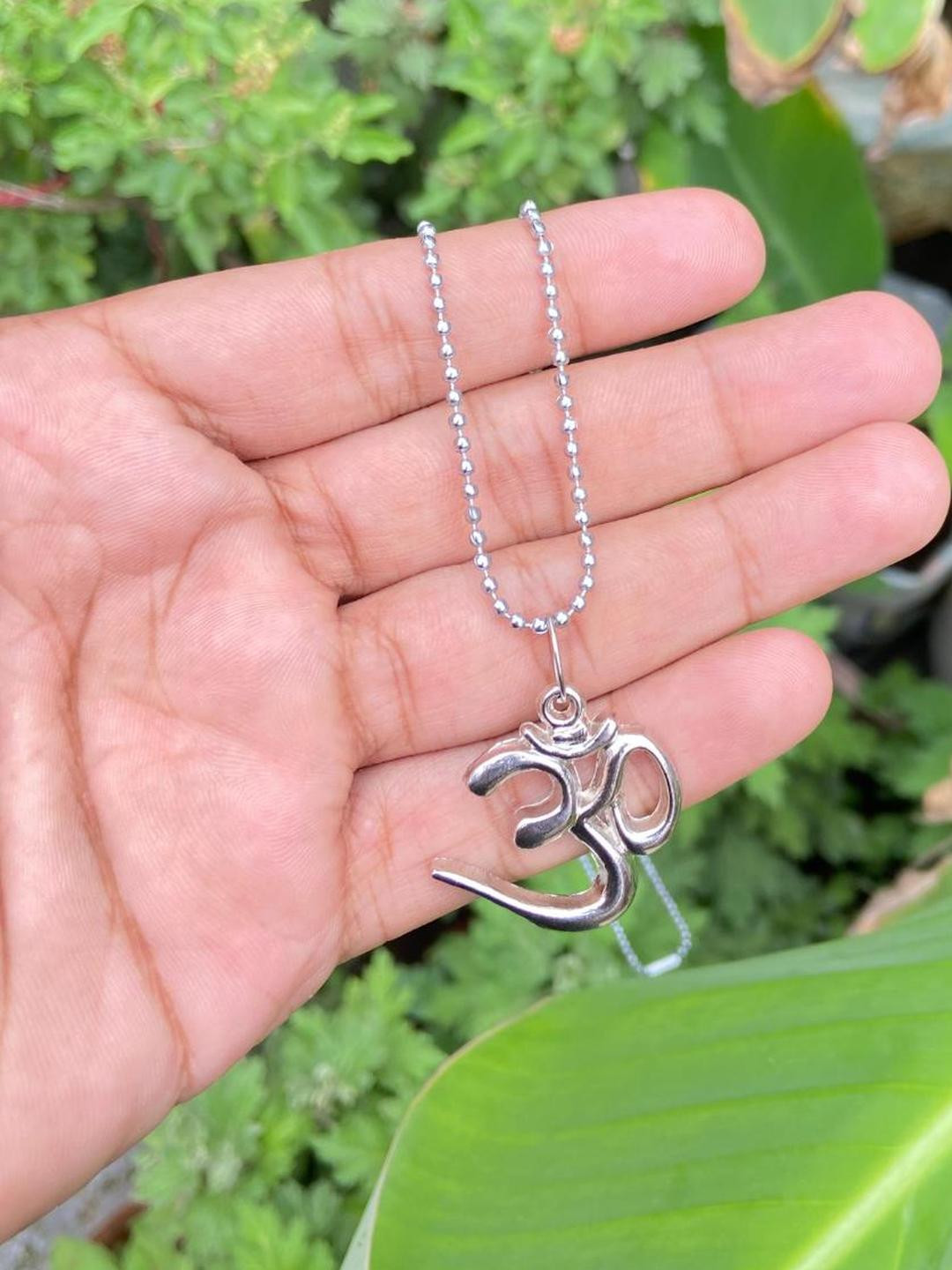 KALAFICIAL Adult Rhodium-Plated Om Pendants with Chains