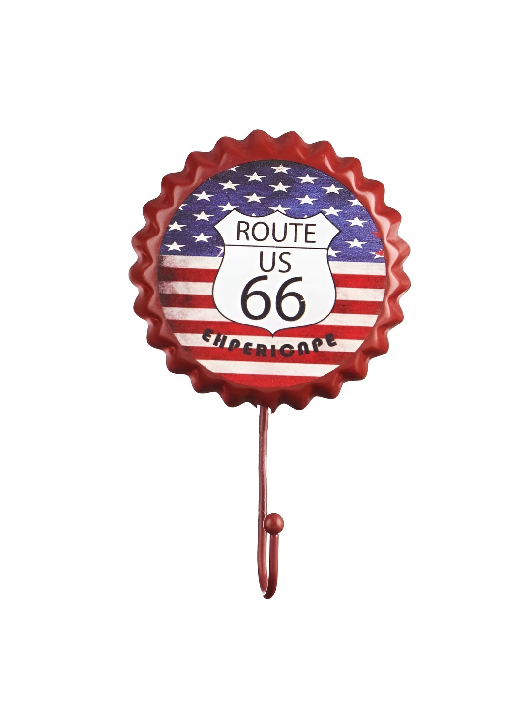 eazy wagon Blue & Red Printed Metal Retro Wall Hook