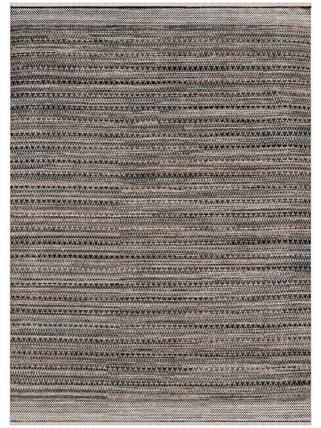 saraswatii global Metropolis Brown & Grey Woollen Anti-Skid Carpet
