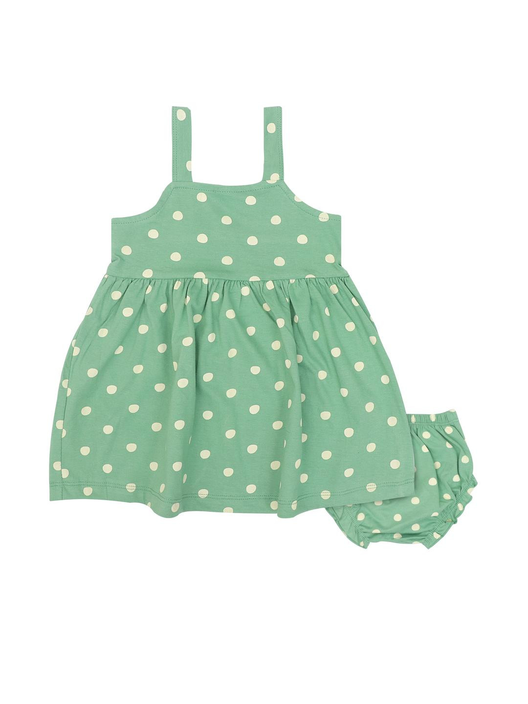Pubu Kids Girls Green Polka Dot Clothing Set