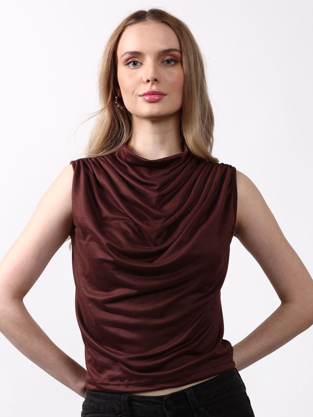 SIGHTBOMB Women Victorian Pleated Cotton Top