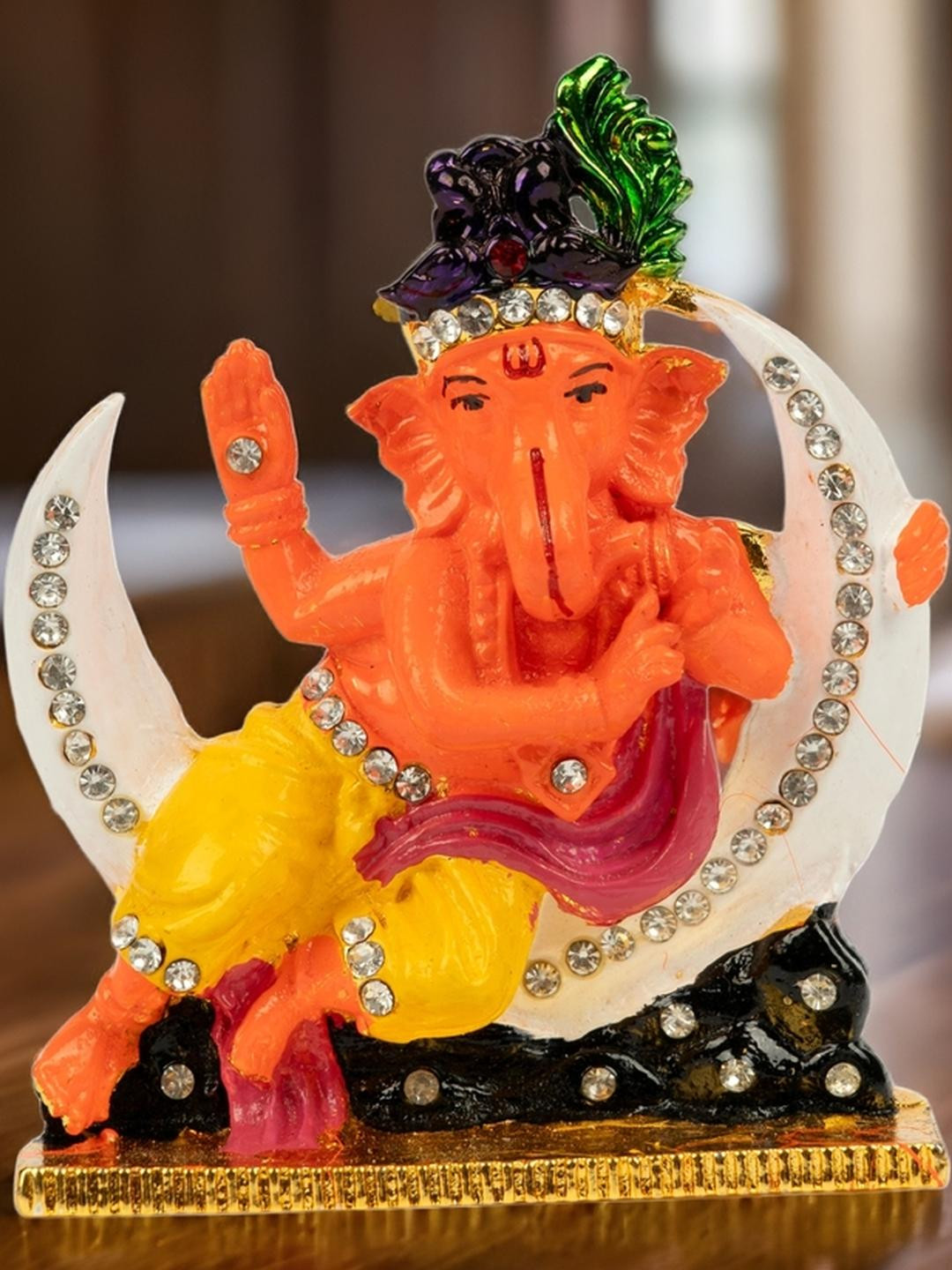 Kulin Lord Ganesha on Moon Figurine Showpiece
