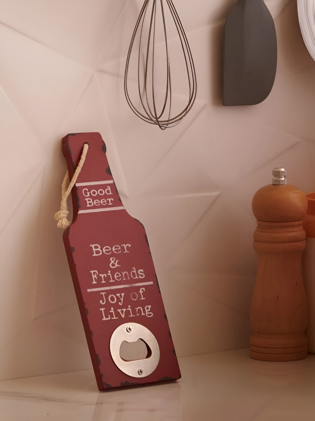 eazy wagon Red & White Beer & Friends Printed Bottle Opener