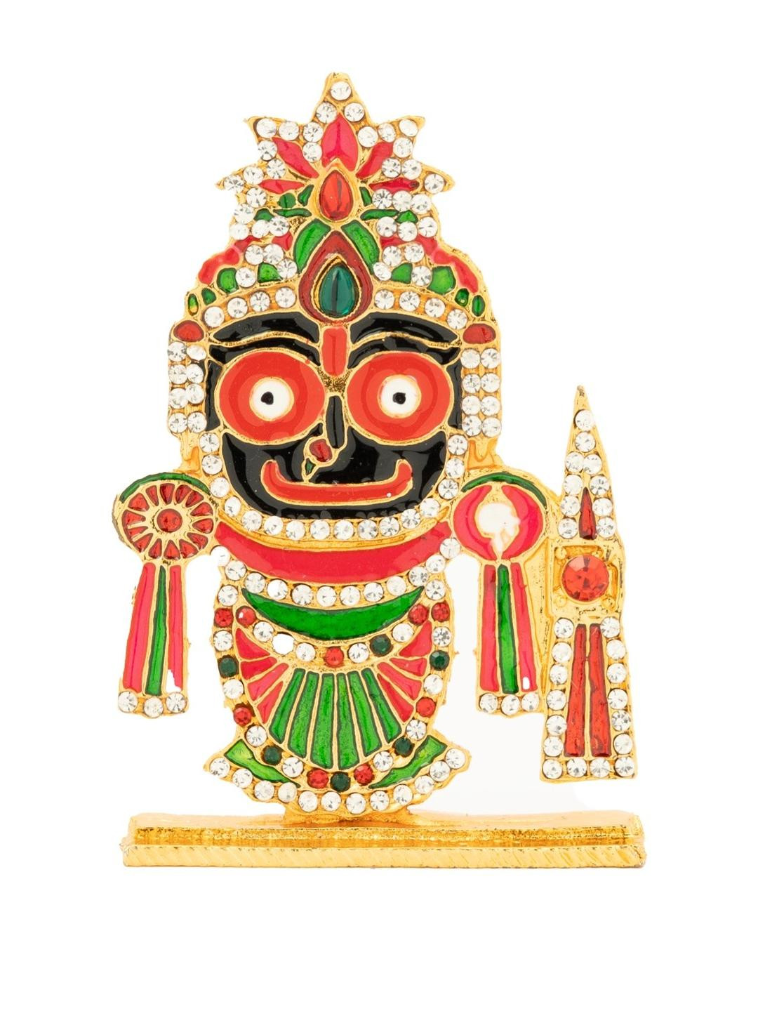 Kulin Multi Colored Gold-Plated Lord Jagannath Idol Showpiece